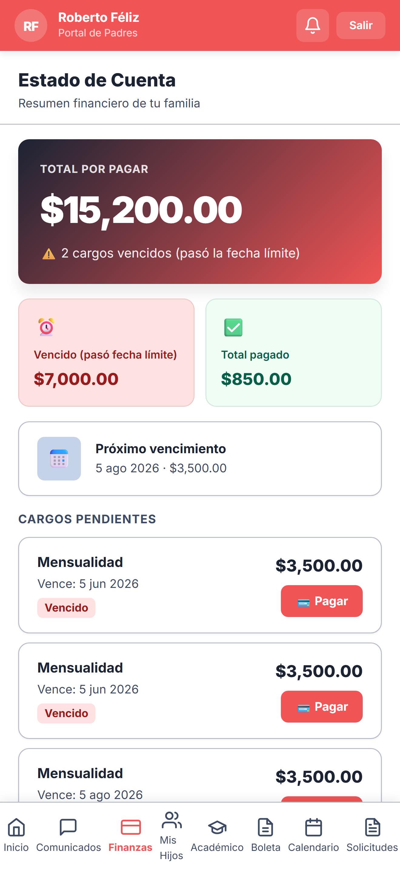Estado de cuenta EduCore